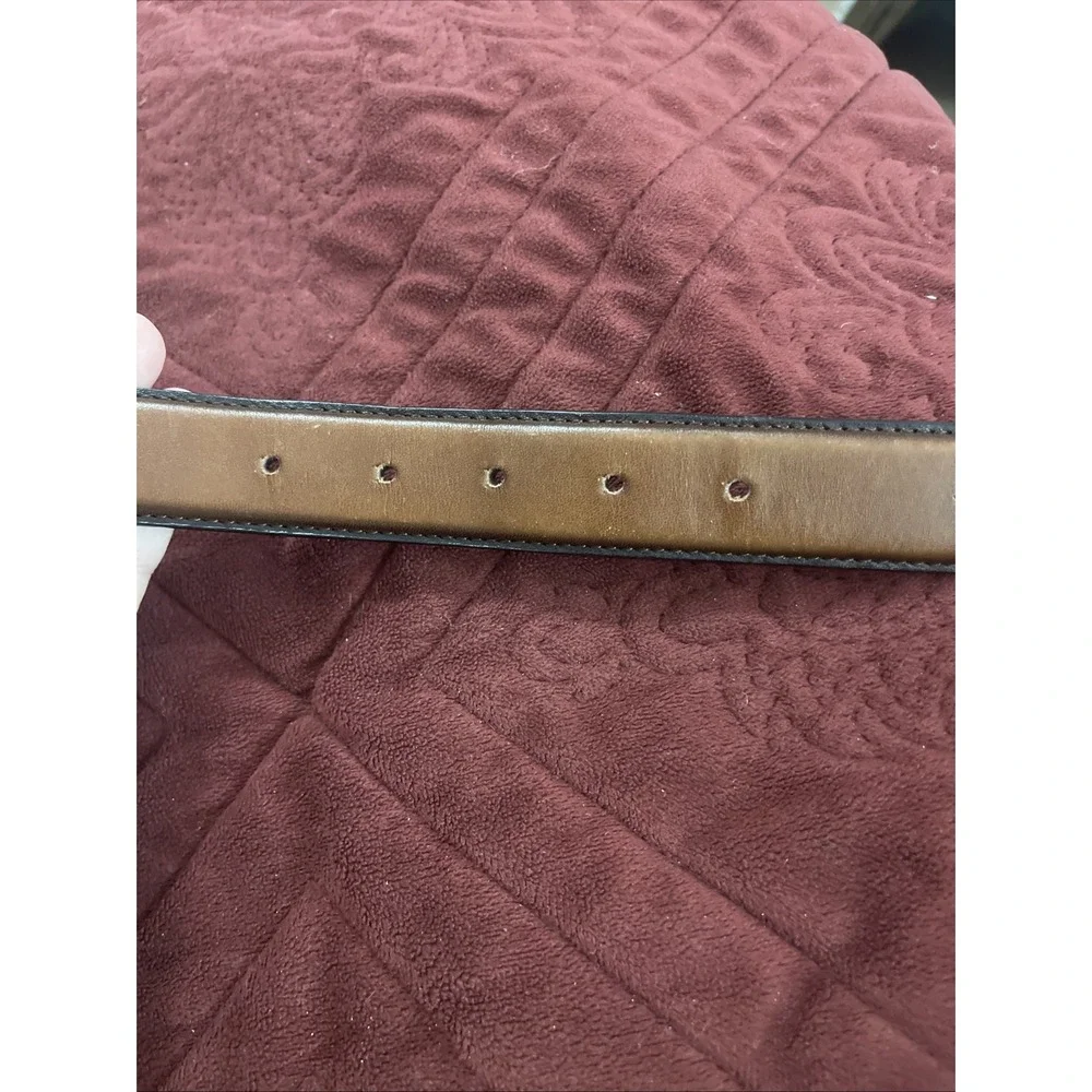 Stacy Adams Belt Men's Size 38 Brown Leather 1.25‎ W Silver Tone Buckle  6-289